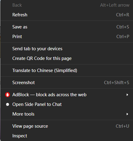 右击网页菜单，点击查看源码或 View Page Source